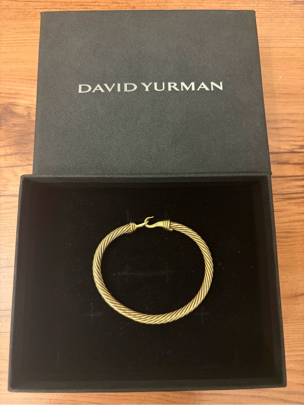 David Yurman 18K Yellow Gold Buckle Cable Bracelet 5mm